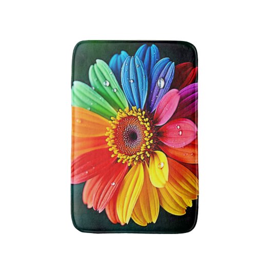 Rainbow Petal Flower Art Badematte (Vorderseite Vertikal)