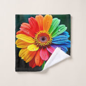 Rainbow Petal Flower Art Badhandtuch Set (Waschlappen)