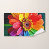 Rainbow Petal Flower Art Badhandtuch Set (Handtuch)