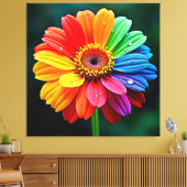 Rainbow Petal Flower Art Leinwanddruck (Insitu (Wohnzimmer))