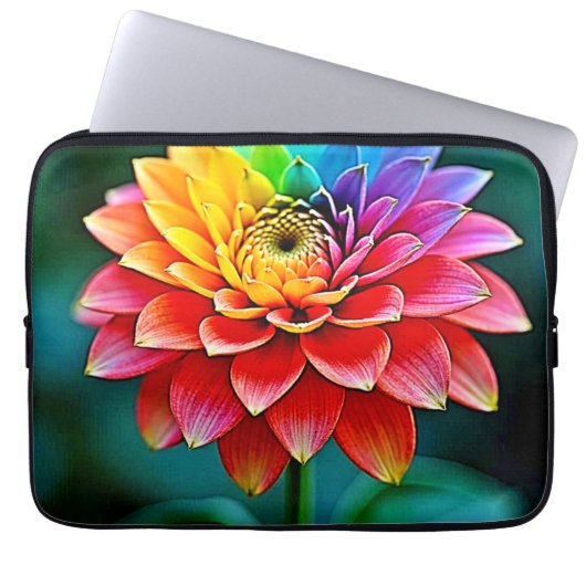 Rainbow Petal Laptopschutzhülle (Vorderseite)