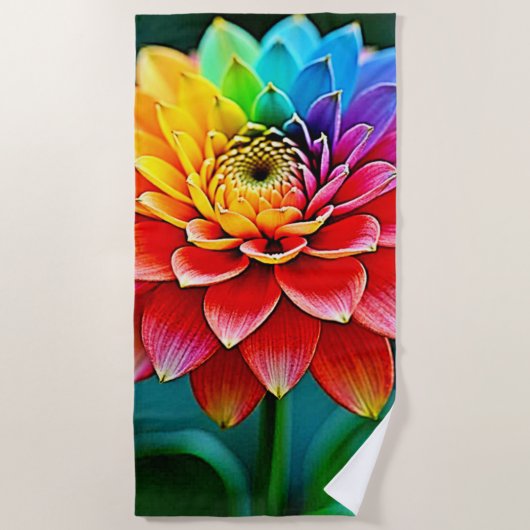 Rainbow Petal Strandtuch (Vorderseite)
