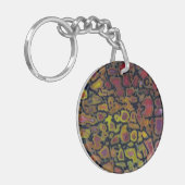 Rainbow Petrified Dinosaurier Bone Schlüsselanhänger (Vorderseite links)