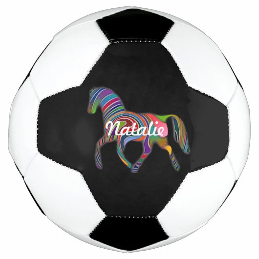 Rainbow Pferd - Ihr Name Fußball (Vorderseite)