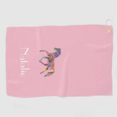 Rainbow-Pferd - Ihr Name Golfhandtuch (Horizontal)