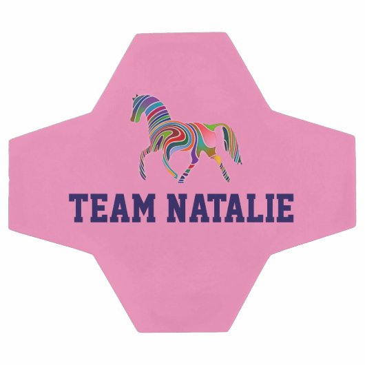 Rainbow-Pferd - Ihr Teamname Fußball (Flach)