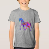 Rainbow-Pferd in psychedelischen Farben Tri-Blend Shirt (Vorderseite)
