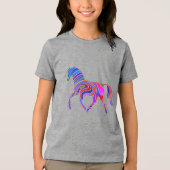 Rainbow-Pferd in psychedelischen Farben Tri-Blend Shirt (Vorderseite)