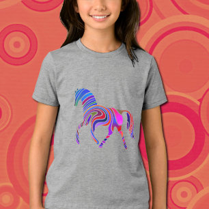 Rainbow-Pferd in psychedelischen Farben Tri-Blend Shirt