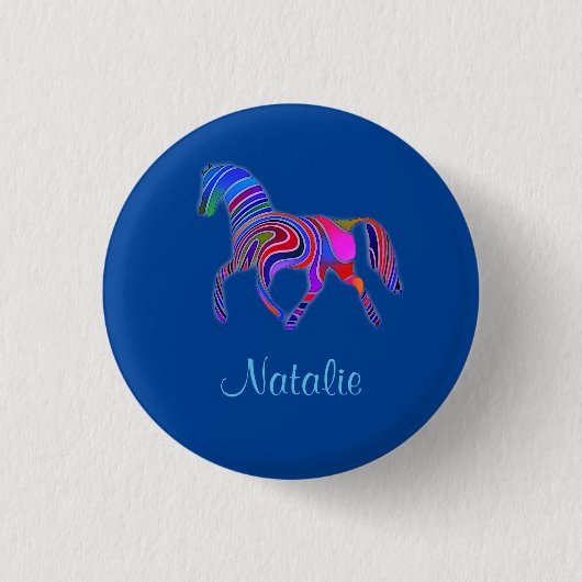 Rainbow Pferd - Name hinzufügen Button (Vorderseite)