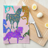 Rainbow Pferde Geschirrtuch (Viertel Falte)