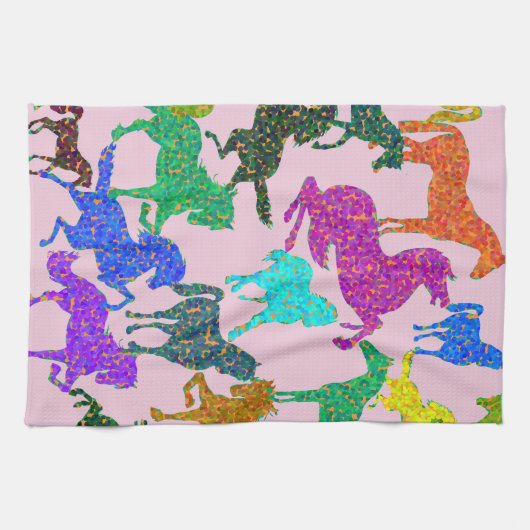 Rainbow Pferde Geschirrtuch (Horizontal)