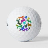 Rainbow Pferde Golfball (Vorderseite)