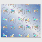 RAINBOW Pferde, Happy Birthday Geschenkpapier (Flach)