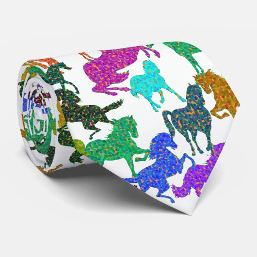 Rainbow Pferde Krawatte (Gerollt)