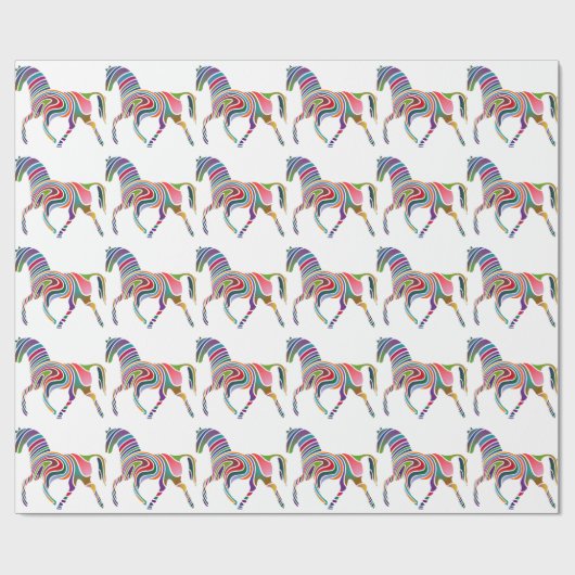 Rainbow-Pferdedesign Geschenkpapier (Flach)