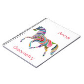 Rainbow-Pferdedesign Notizblock (Linke Seite)