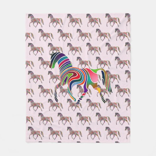 Rainbow-Pferdemuster - Fleecedecke (Vorderseite)