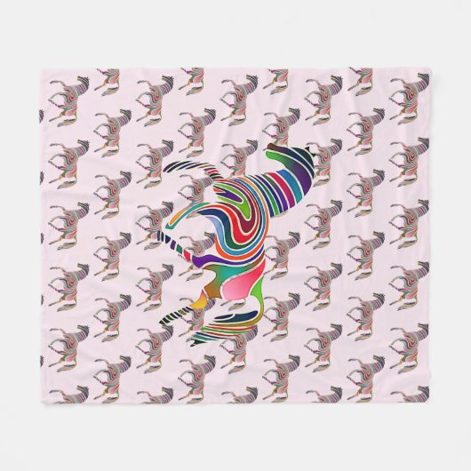 Rainbow-Pferdemuster - Fleecedecke (Vorderseite (Horizontal))