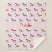 Rainbow-Pferdemuster - Name hinzufügen Sherpadecke (Vorderseite)