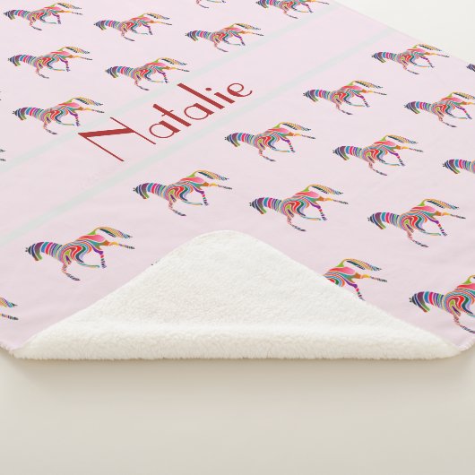 Rainbow-Pferdemuster - Name hinzufügen Sherpadecke (3/4)