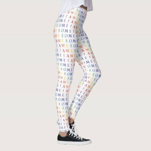 Rainbow Phantastisch Typografie Muster Leggings (Rechts)