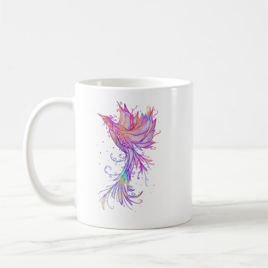 Rainbow Phoenix Bird Tattoo Kaffeetasse (Links)
