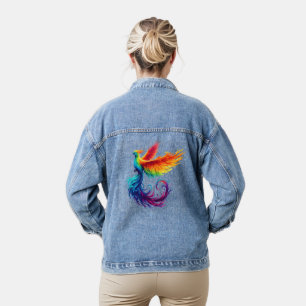 Rainbow Phoenix mit Pride LGBTQ Bird Jeansjacke