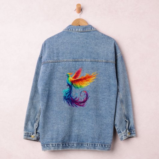 Rainbow Phoenix mit Pride LGBTQ Bird Jeansjacke (Hangar)