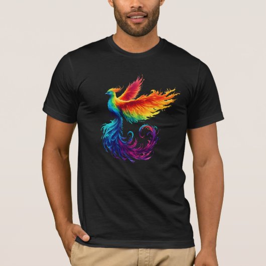 Rainbow Phoenix mit Pride LGBTQ Bird T-Shirt (Vorderseite)