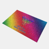 Rainbow Phoenix Rising LBGTQ+ mit Ihren Initialen Fußmatte (Schrägansicht)