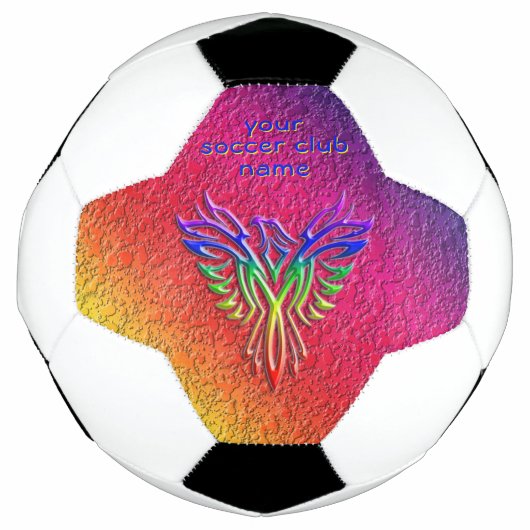 Rainbow Phoenix Rising LBGTQ+ und Name des Fußball (Vorderseite)