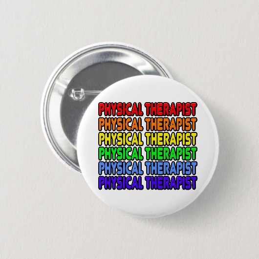 Rainbow Physiotherapeut Button (Vorne & Hinten)