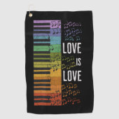 Rainbow Piano Golfhandtuch (Vorderseite)