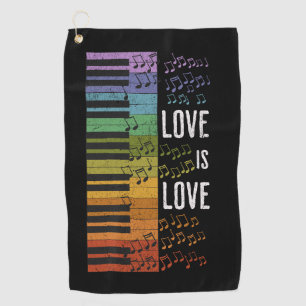 Rainbow Piano Golfhandtuch