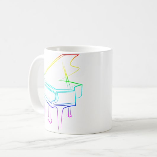 Rainbow Piano Kaffeetasse (Vorderseite Links)