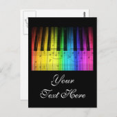 Rainbow Piano Keyboard and Notes Postkarte (Vorne/Hinten)