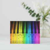 Rainbow Piano Keyboard and Notes Postkarte (Stehend Vorderseite)