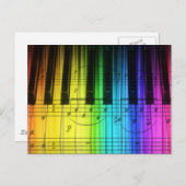Rainbow Piano Keyboard and Notes Postkarte (Vorne/Hinten)
