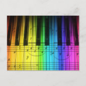 Rainbow Piano Keyboard and Notes Postkarte (Vorderseite)
