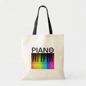 Rainbow Piano Keyboard and Notes Tragetasche (Vorne)