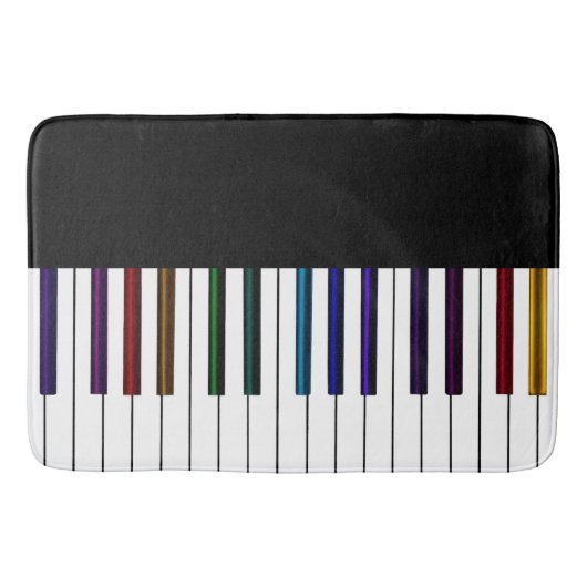 Rainbow Piano Keyboard Music Bedspread Bath Mat Badematte (Vorderseite)
