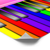 Rainbow Piano Keyboard Poster (Ecke)