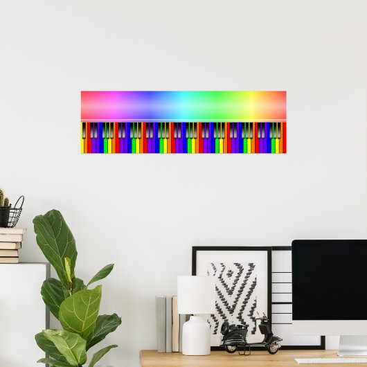 Rainbow Piano Keyboard Poster (Heimbüro)