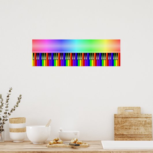 Rainbow Piano Keyboard Poster (Küche)