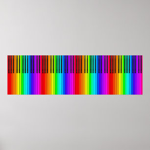 Rainbow Piano Keyboard Poster