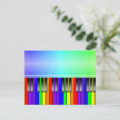 Rainbow Piano Keyboard Postkarte (Stehend Vorderseite)
