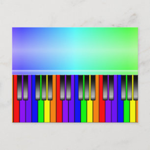 Rainbow Piano Keyboard Postkarte