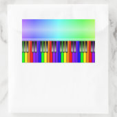 Rainbow Piano Keyboard Rechteckiger Aufkleber (Tasche)