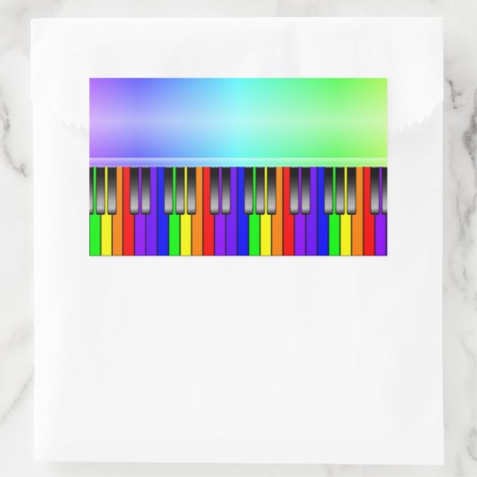 Rainbow Piano Keyboard Rechteckiger Aufkleber (Tasche)